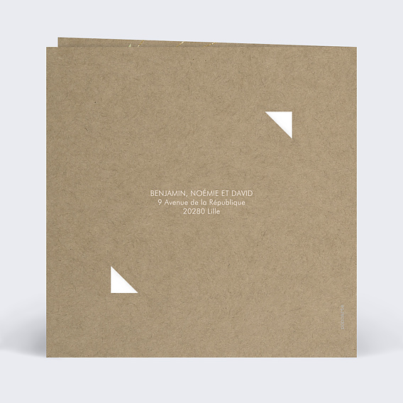 Faire-part communion Nature Kraft Graines Verso