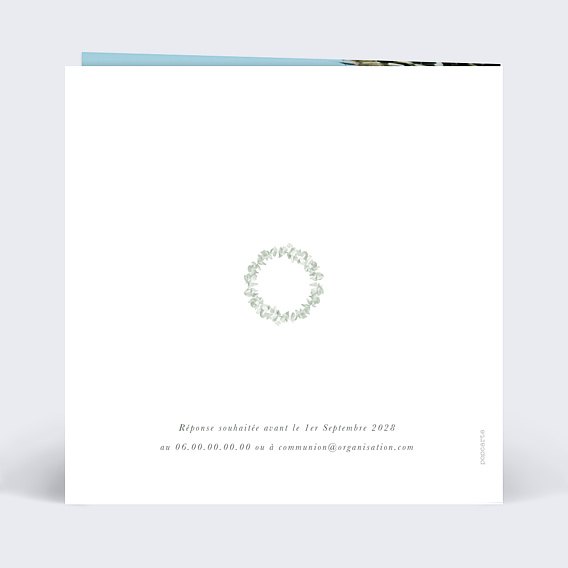 Faire-part Communion Couronne avec Croix