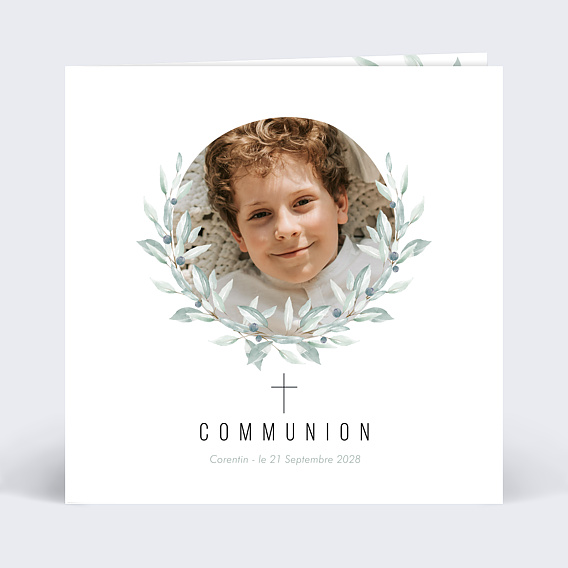 Faire-part communion Petite Croix Recto