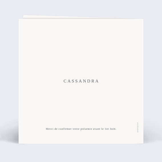 Faire-part communion Bohème Rosé Verso