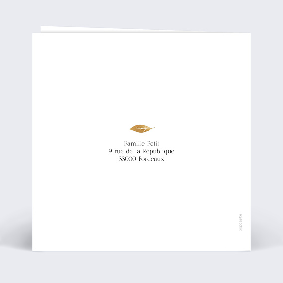 Faire-part communion Couronne Chic Verso