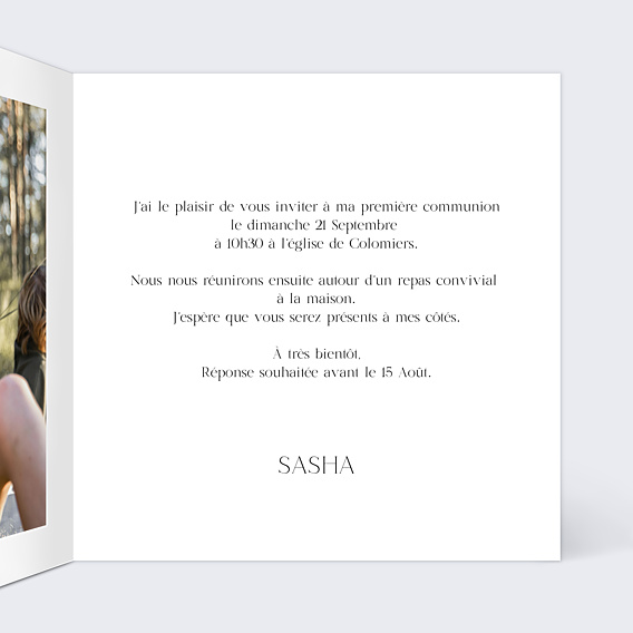 Faire-part Communion Couronne Chic