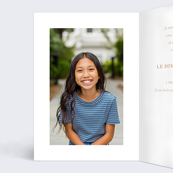 Faire-part Communion Colombe Lettrine