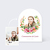Faire-part Communion Portrait en aquarelle avec couronne champêtre