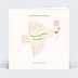 Faire-part communion Colombe Fleurie Graines Recto