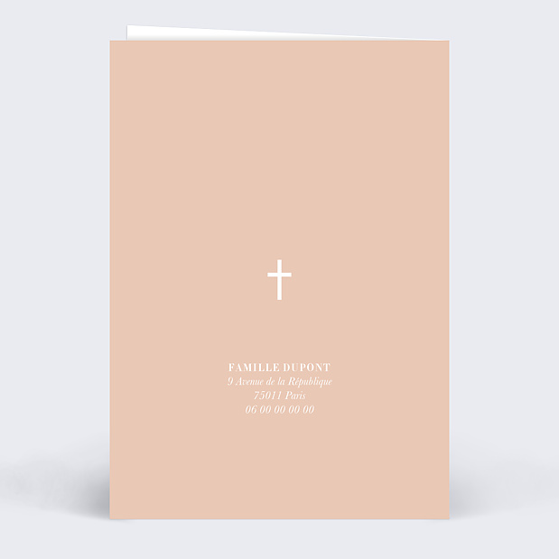 Faire-part Communion Colombe Lettrine Verso