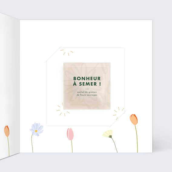 Faire-part communion Arrosoir Graines Intérieur Droit