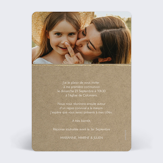 Faire-part Communion Modern Love