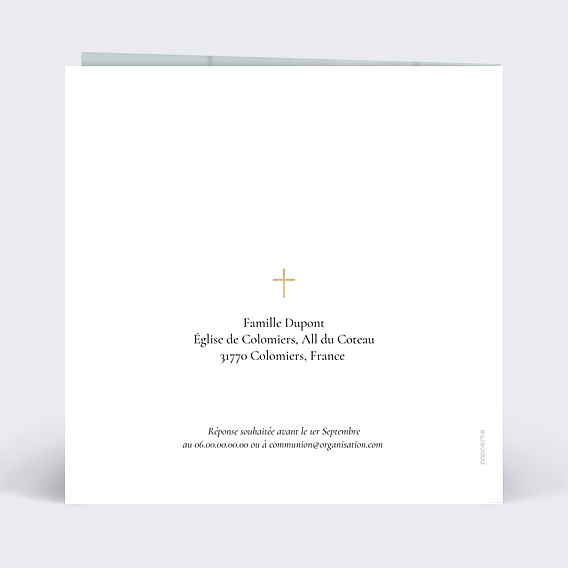 Faire-part Communion Couronne Ocre Eucalyptus