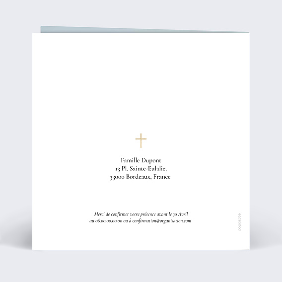 Faire-part Communion Couronne Ocre Eucalyptus Confirmation
