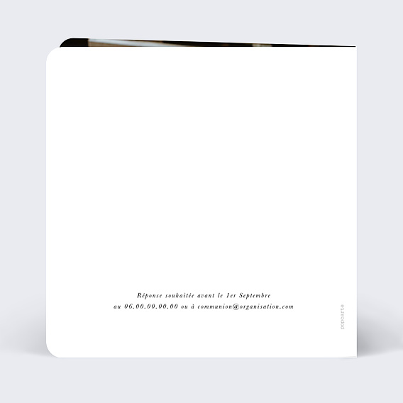 Faire-part Communion Couronne Ovale Fleurie