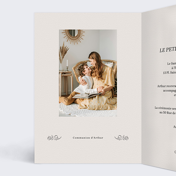 Faire-part Communion Gazette Vintage