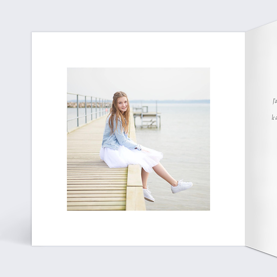 Faire-part communion Couronne Gypsophile Intérieur Gauche