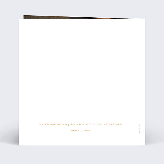 Faire-part communion Ligne Ocre Verso