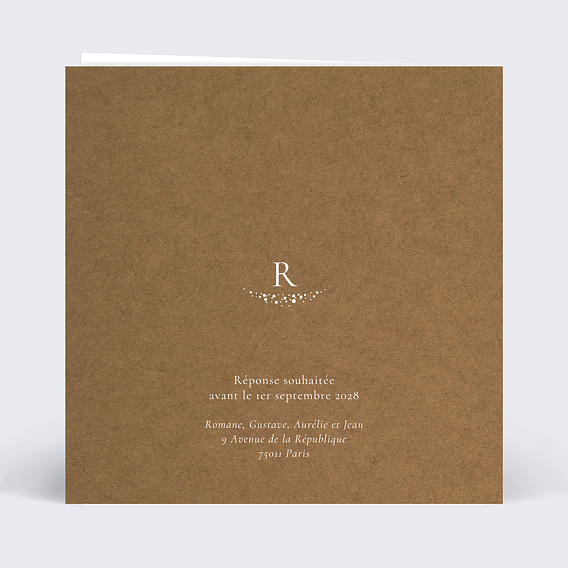 Faire-part communion Couronne Gypsophile Verso