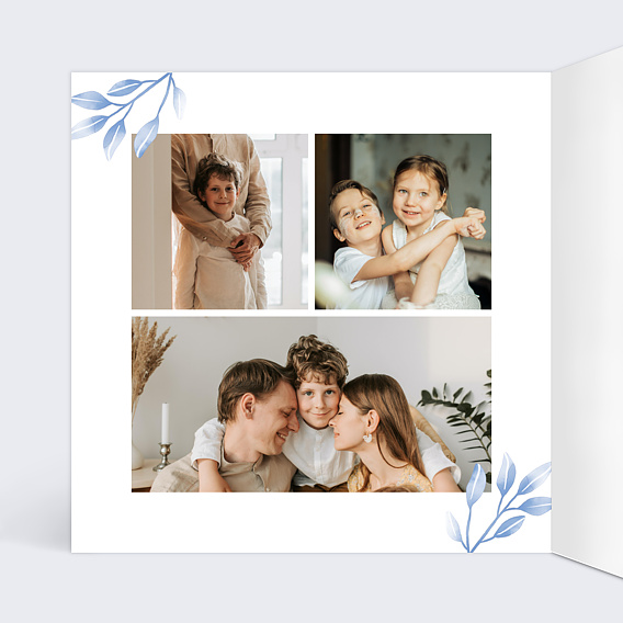 Faire-part communion Bleuet Intérieur Gauche