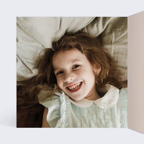 Faire-part communion Colombe au Crayon Intérieur Gauche