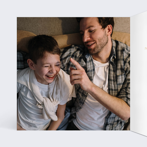 Faire-part communion Ligne Ocre Intérieur Gauche