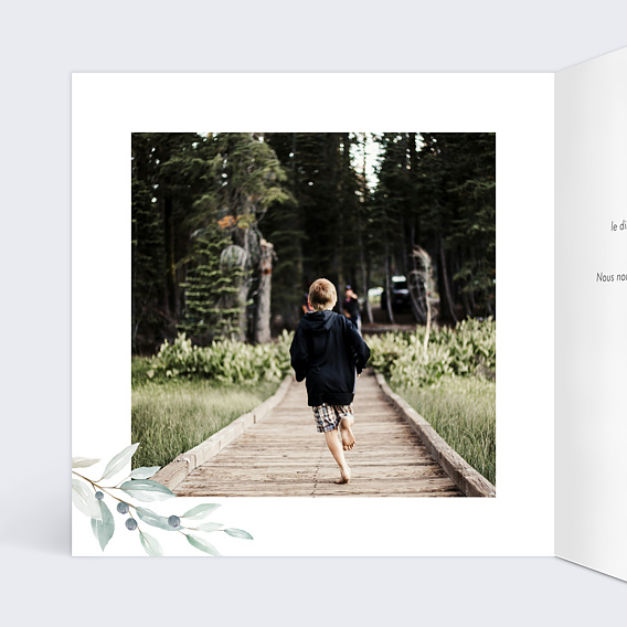 Faire-part communion Petite croix Profession de foi Intérieur Gauche