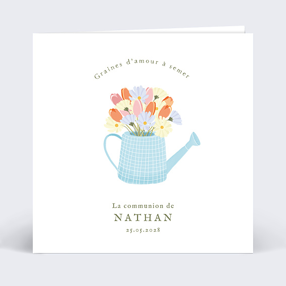 Faire-part Communion Arrosoir Graines