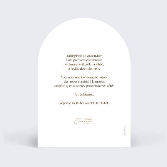 Faire-part communion Flower of Fall avec Photo Arche Verso