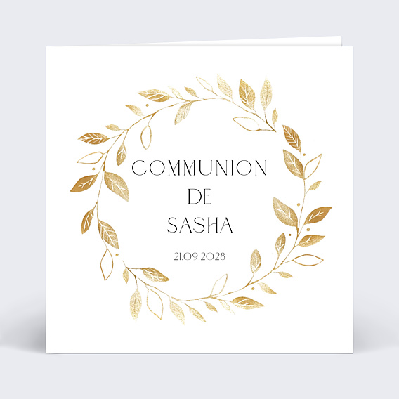 Faire-part Communion Couronne Chic