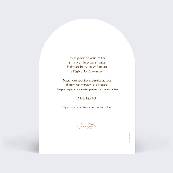 Faire-part Communion Flower of Fall avec Photo Arche