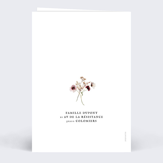 Faire-part Communion Couronne de Fleurs Sauvages