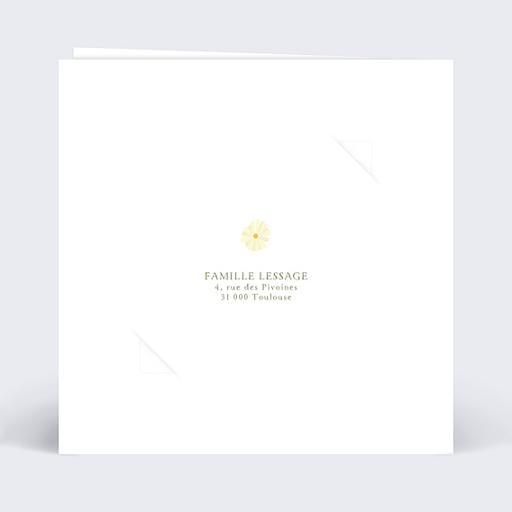 Faire-part communion Arrosoir Graines Verso