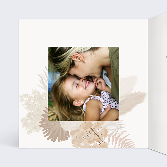 Faire-part communion Bohème Rosé Intérieur Gauche