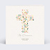 Faire-part communion Croix Fleurie Recto