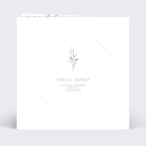 Faire-part communion Petite Croix Graines Verso