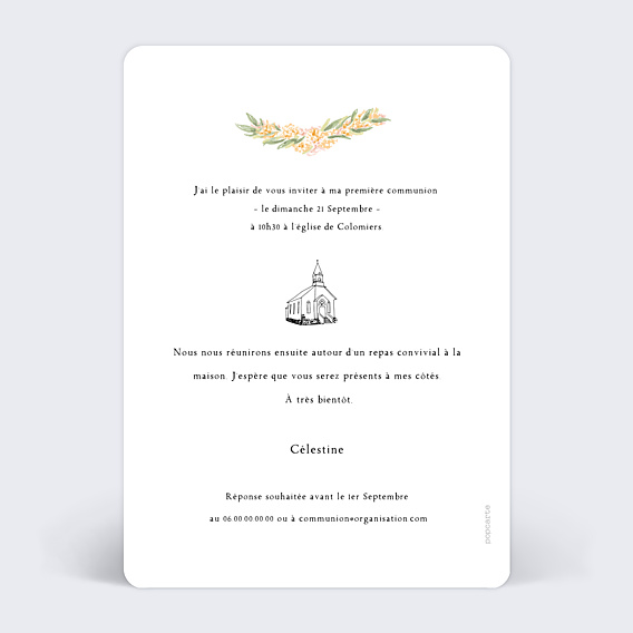 Faire-part Communion Couronne de Communion