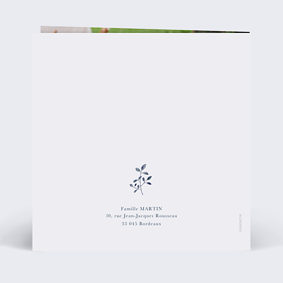 Faire-part Communion Couronne classique bleue