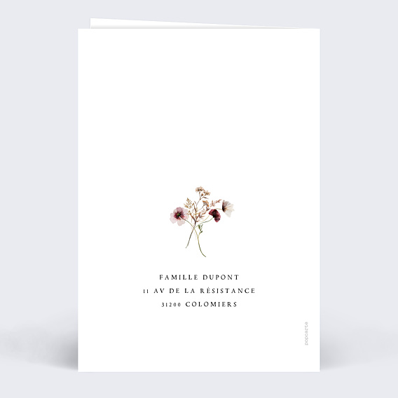 Faire-part Communion Couronne de Fleurs Sauvages Profession de Foi