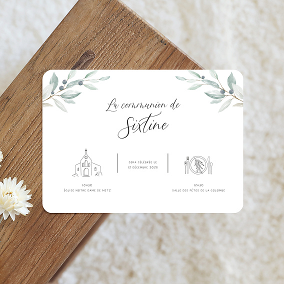 Faire-part communion Un Jour Heureux