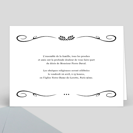 Faire part Décès Ardoise