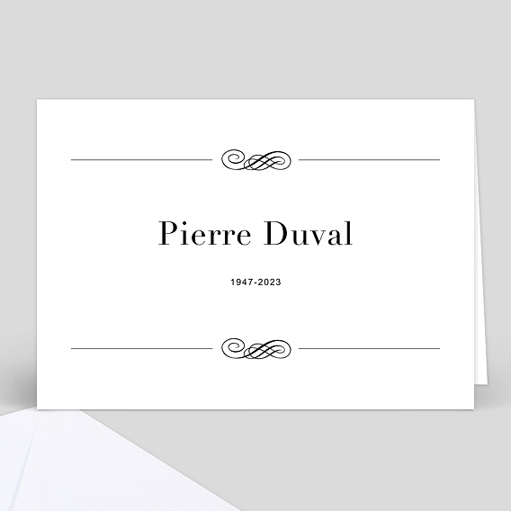 Faire part Décès Ornement Simple
