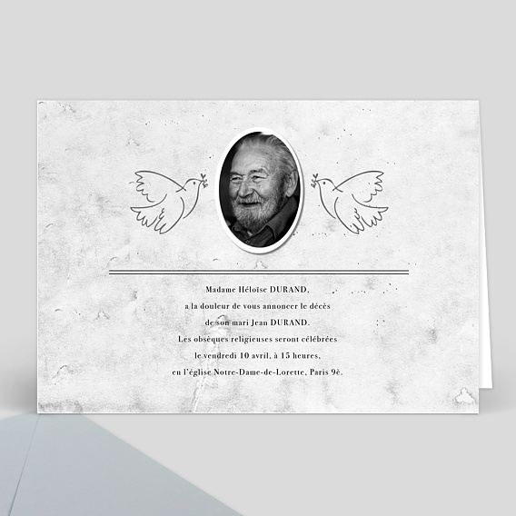 Faire part Décès Deux Colombes