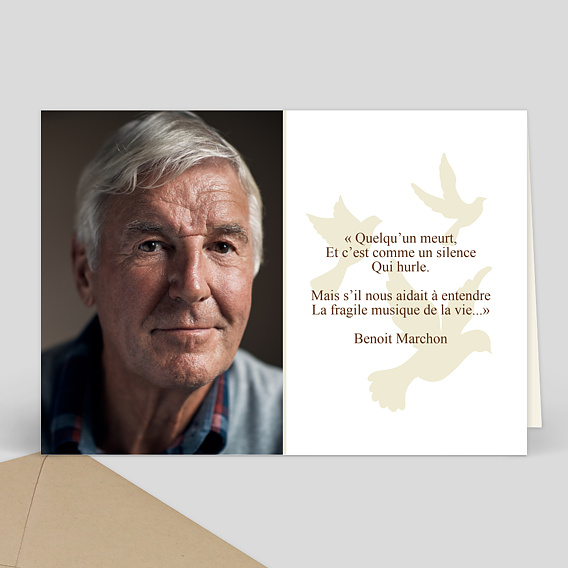 Faire part Décès Colombes Beiges