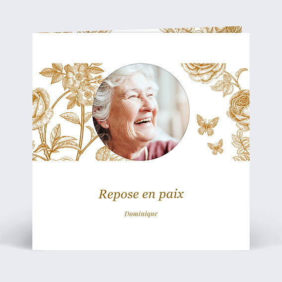 Faire-part décès Découpe Baroque