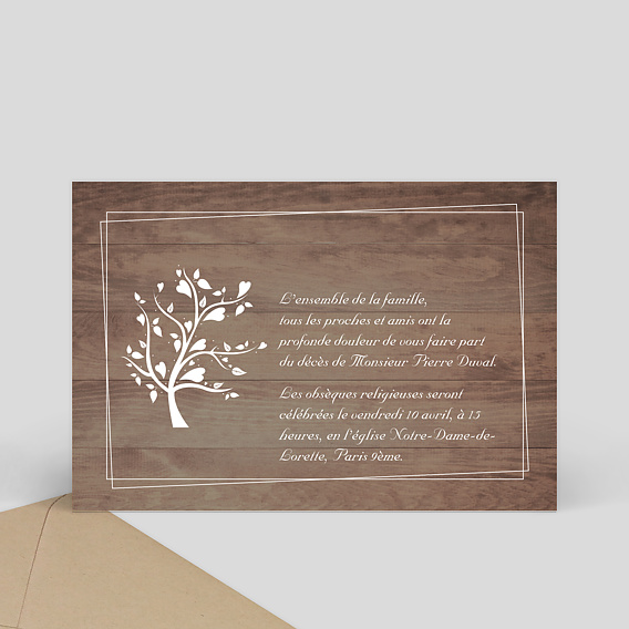 Faire part Décès Bois
