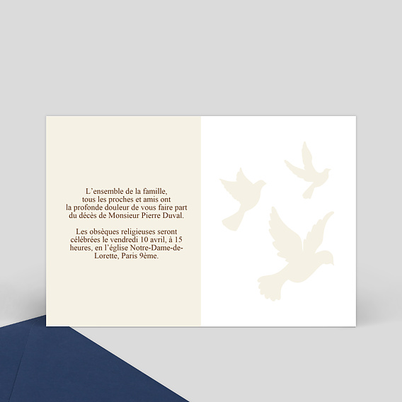 Faire Part De Deces Trois Colombes Popcarte