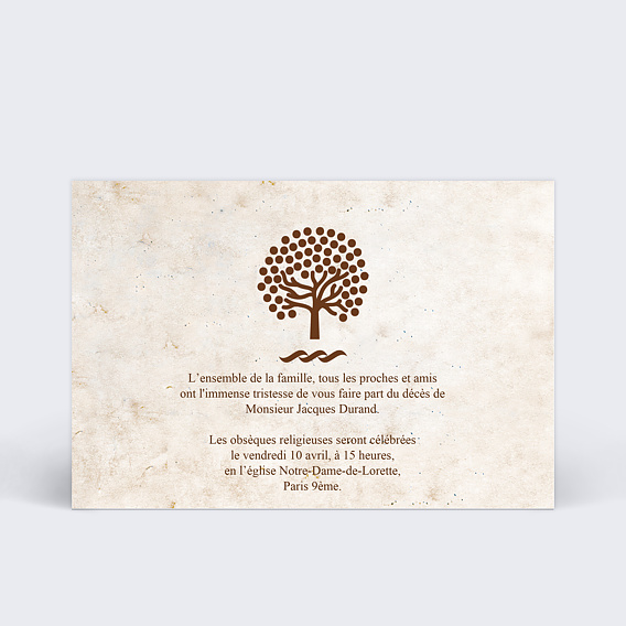 Faire-part décès Arbre marron