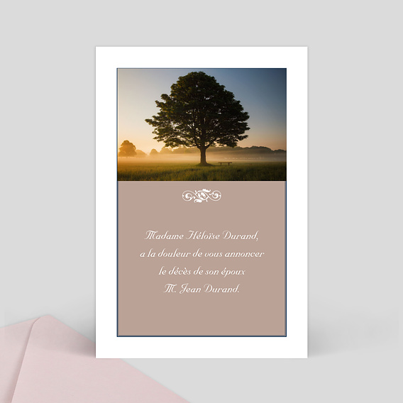 Faire part Décès Grand Arbre