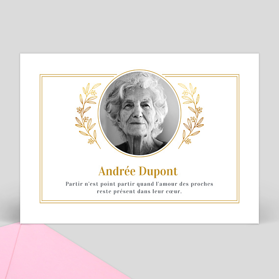 Faire part Décès Ornement Végétal