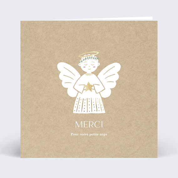 Faire-part décès Petit ange kraft