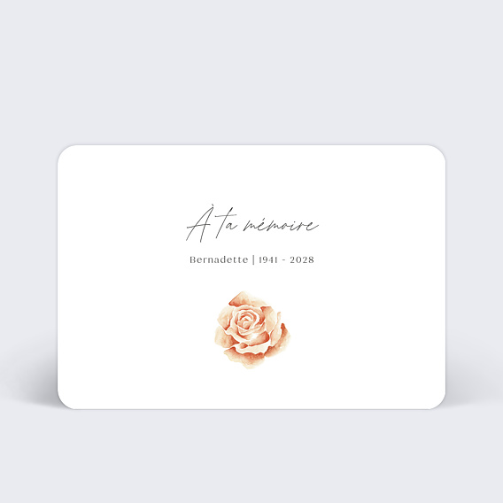 Faire-part décès Rose Rouge