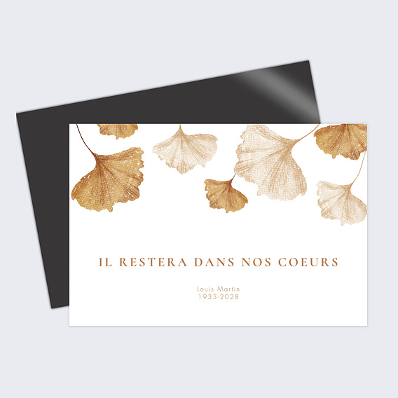 Faire-part décès Fleur Beige