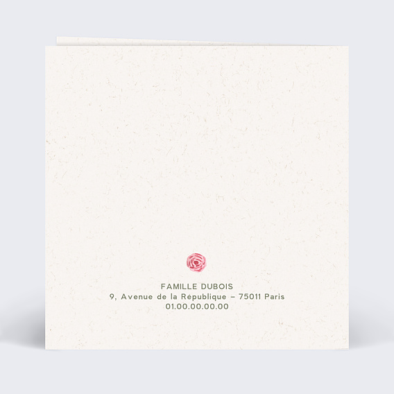 Faire-part décès Croix Fleurie Verso